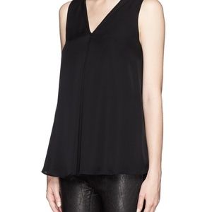 THEORY 100% silk black v-neck tank top – S